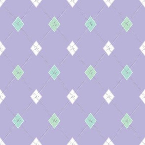  Mini Argyle: Lavender, Seaglass, White
