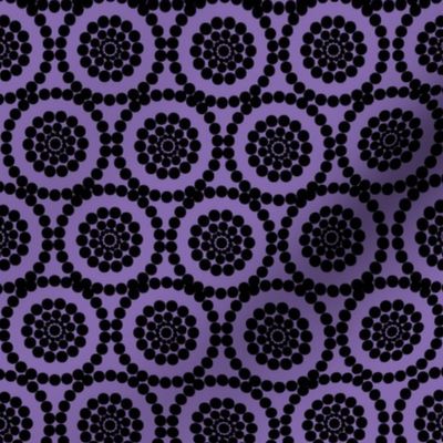 Geometric Flowers Black and Purple