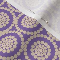 Geometric Flowers Purple and Cream