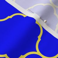 Hexafoil royal blue with yellow outline