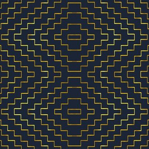 Aztec in Navy and Gold