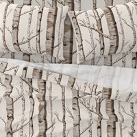 Birch Grove Fabric and Wallpaper in Greige and Rich Cream