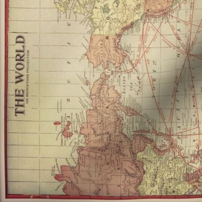 Vintage world map, FQ vert