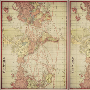 Vintage world map, FQ vert