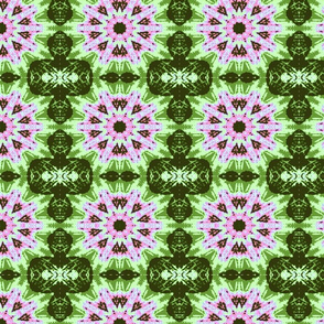 pink n green kaleidoscope burst