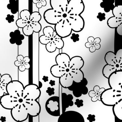 Sakura Stripe black and white