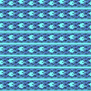 blue floral stripe