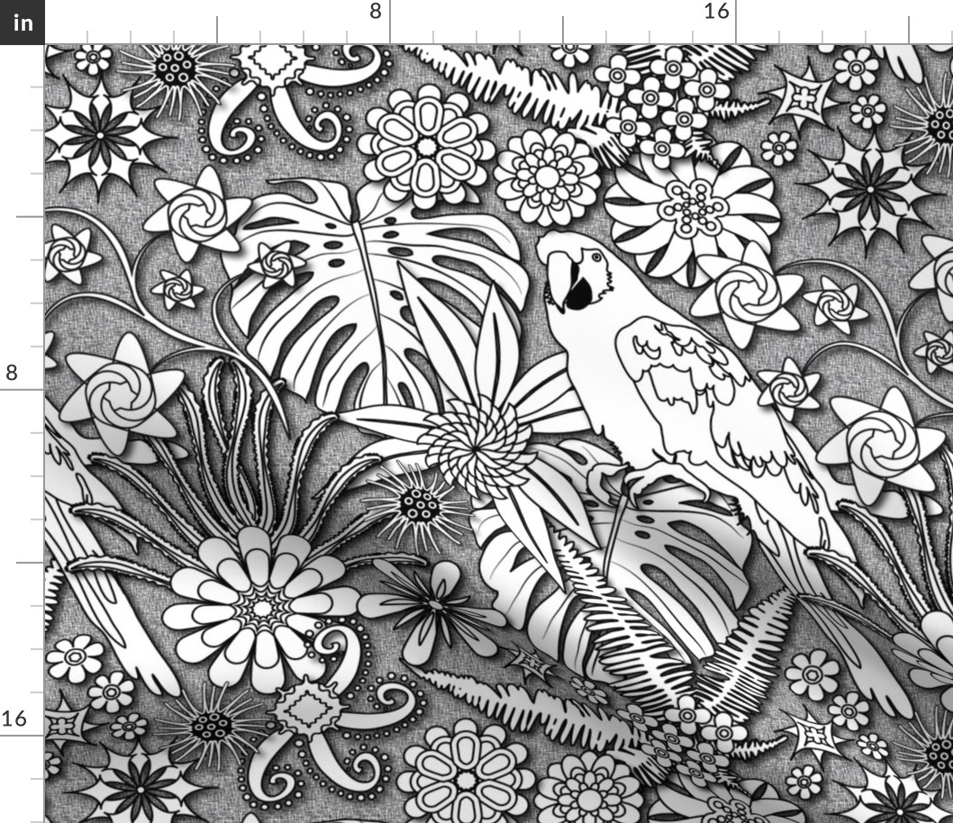 Jungle Flowers (Black/White)