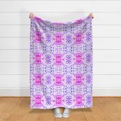 Floral Watercolour Kaleidescope - Large Flower Print in Purple and Magenta