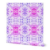 Floral Watercolour Kaleidescope - Large Flower Print in Purple and Magenta