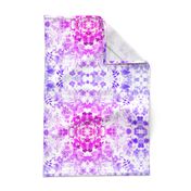 Floral Watercolour Kaleidescope - Large Flower Print in Purple and Magenta