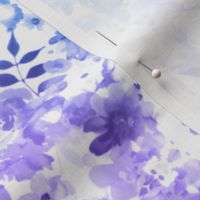 Floral Watercolour Kaleidescope - Small Flower Print in Purple and Teal