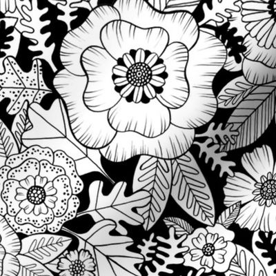 florals - coloring book