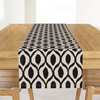 uzebeki ikat black and tan