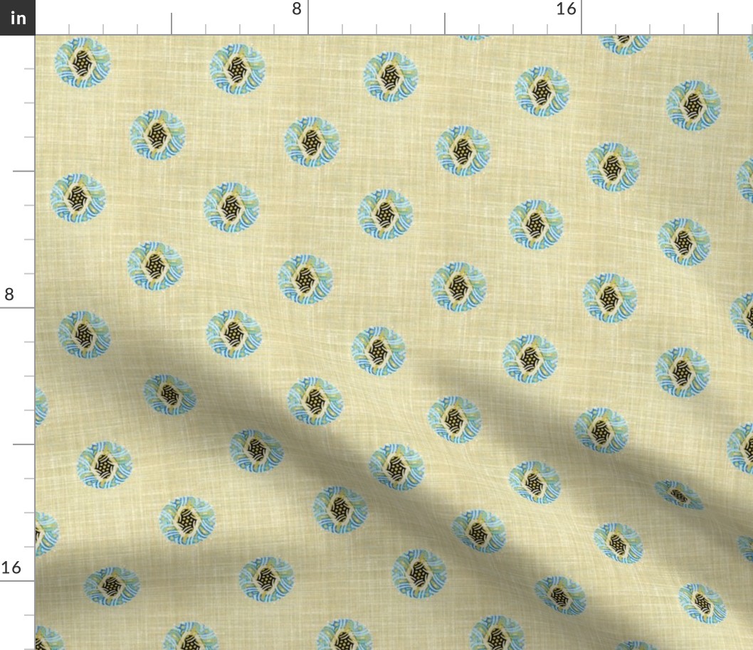 Foulard on faux linen Fabric | Spoonflower