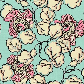 Shabby Chic Block Print Floral