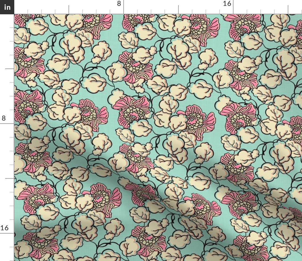 Shabby Chic Block Print Floral