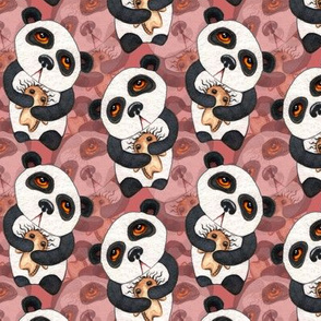 Pandas - Layered on Pink