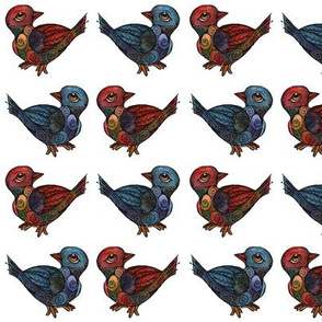 Artwork - Little Birdies - Blue and Red