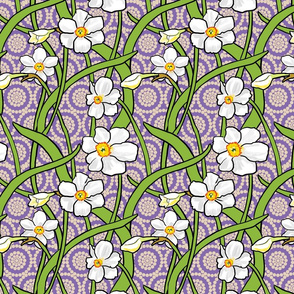 White Narcissus on Purple