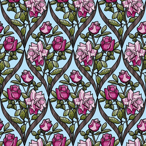 frame_double rose pink bark blue