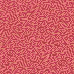 art nouveau butterfly swirl in red and blush