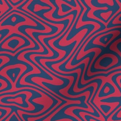 butterfly swirl in red and navy blue