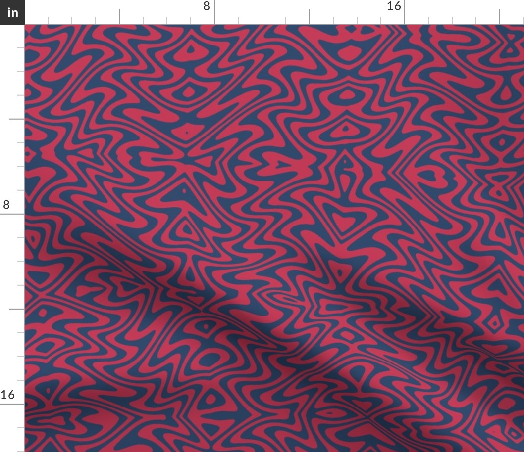 butterfly swirl in red and navy blue