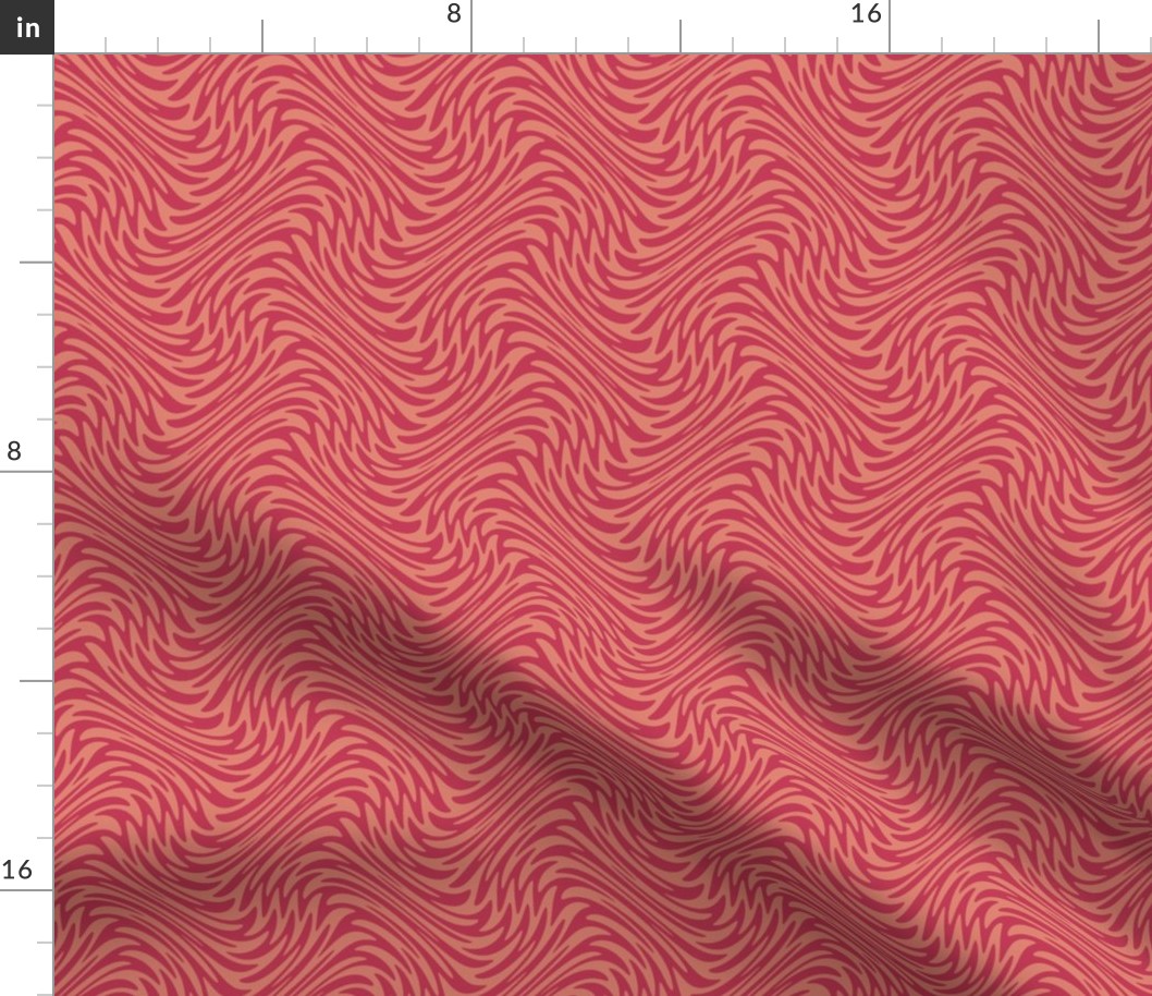 feather swirl in red and blush