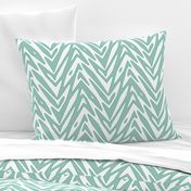 feather zigzag in  mint and white