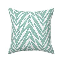 feather zigzag in  mint and white