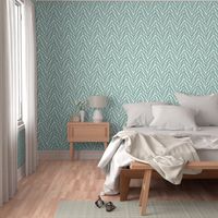 feather zigzag in  mint and white