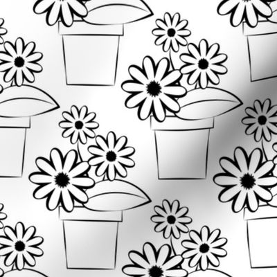 Flower Pots to Color