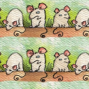 Artwork - White Mice in Rows