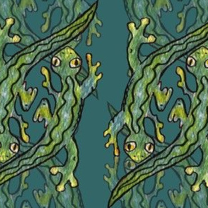 Artwork - Menagerie - Lizards in Columns on Green
