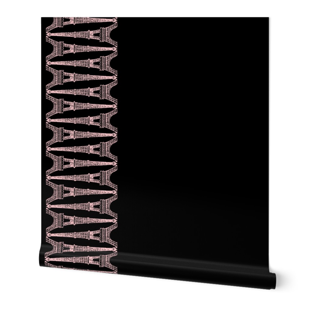 Paris ~ Eiffel For You ~ Black and Pink ~ Reverse ~ Border Print