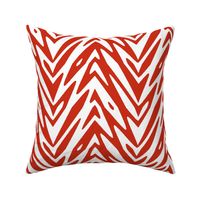 feather zigzag in red and white