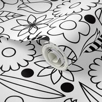 Blooms and Bugs - Coloring Book Wallpaper