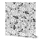 Blooms and Bugs - Coloring Book Wallpaper