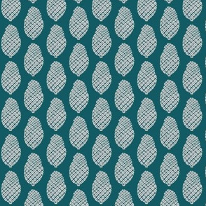 scattered pine cones grey on teal
