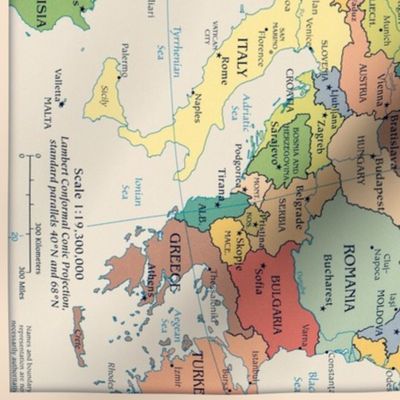 Europe vintage map, FQ