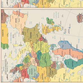 Europe vintage map, FQ