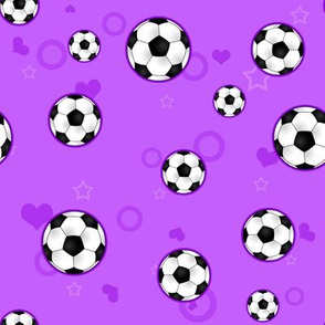  Cute Soccer Ball Pattern Purple