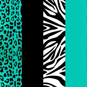 Aqua Animal Print - Leopard and Zebra