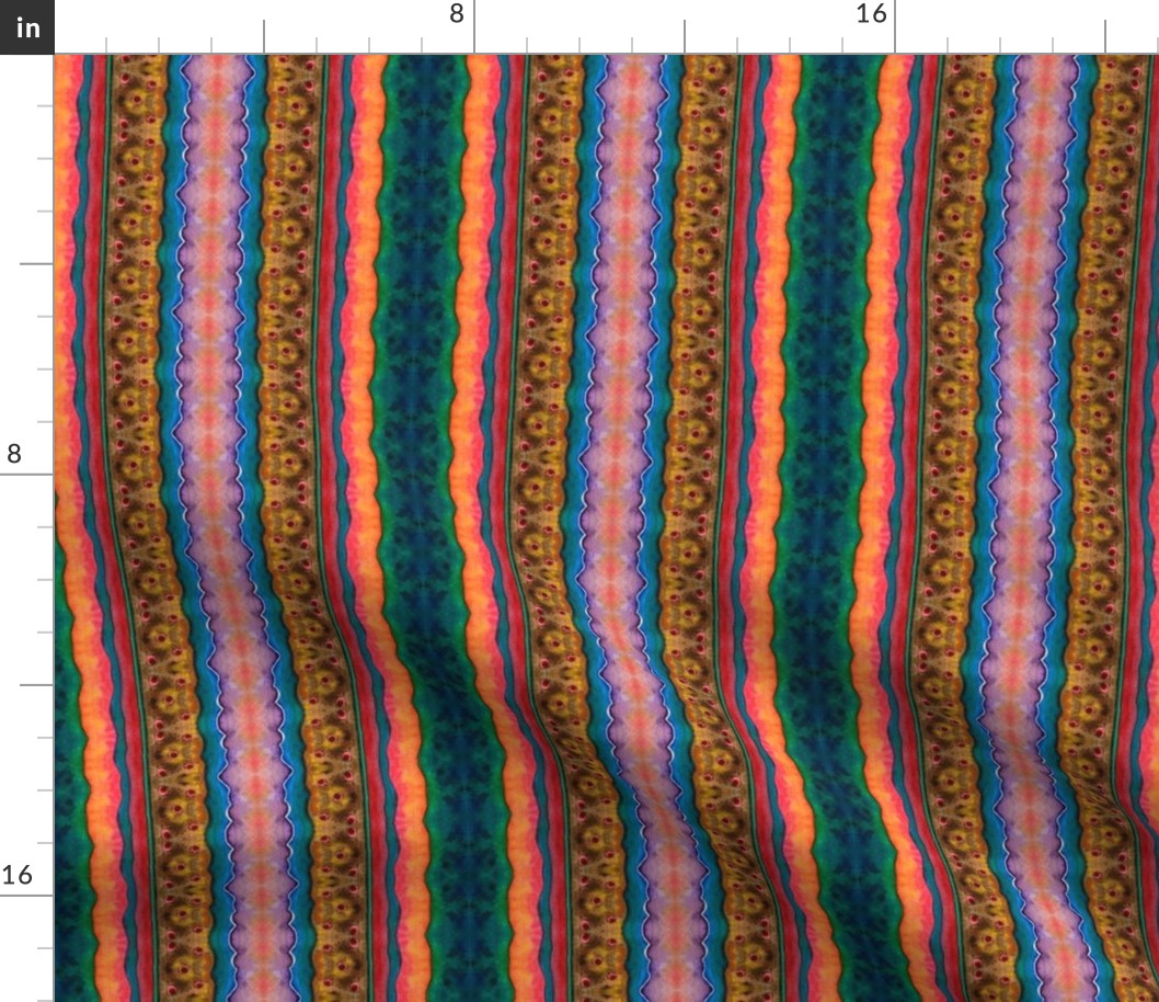 Artwork - Multicolor Patterned Stripes - Bright