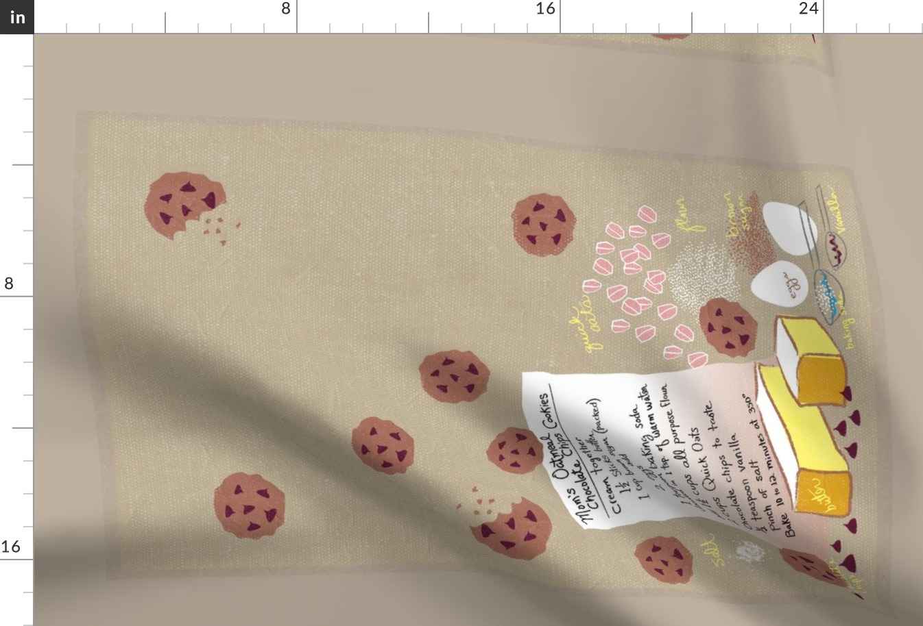 Mom's Chocolate Chip Cookies Tea Towel