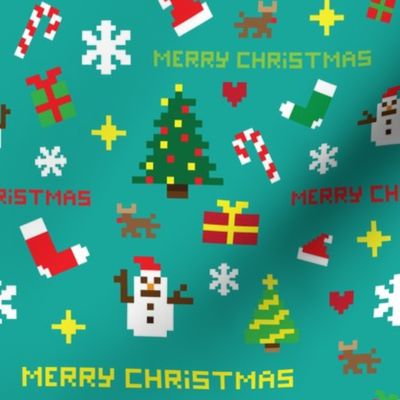 Pixel christmas pattern