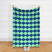 Modern Aztec Quatrefoil Navy Green