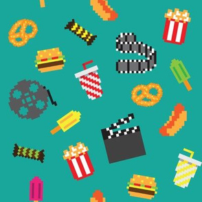 Retro pixel movie pattern