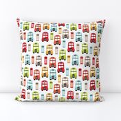 Colorful retro London bus UK great britain pattern